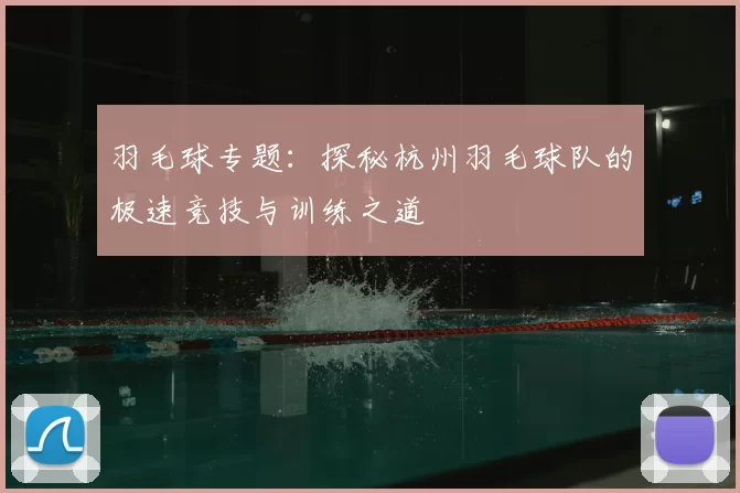 羽毛球专题：探秘杭州羽毛球队的极速竞技与训练之道